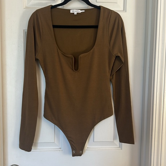 Good American u ring long sleeve brown body suit size 2 - Picture 2 of 6